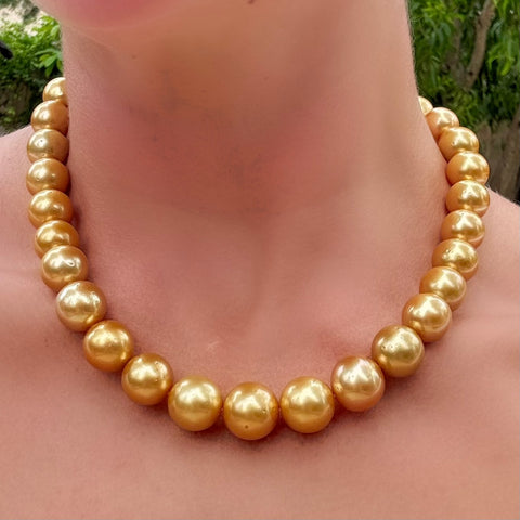 Rarest 24k south sea pearl necklace