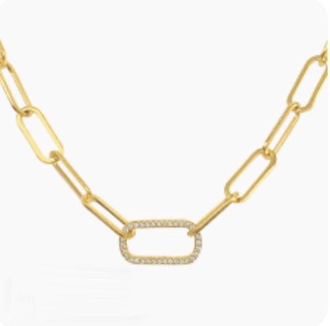 Diamond link XL paper clip chain