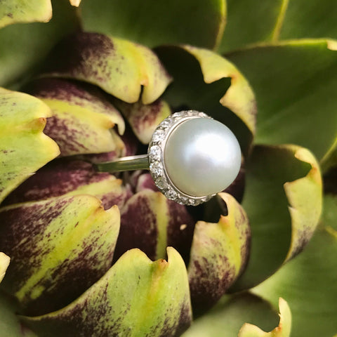 1950’s pearl & diamond ring