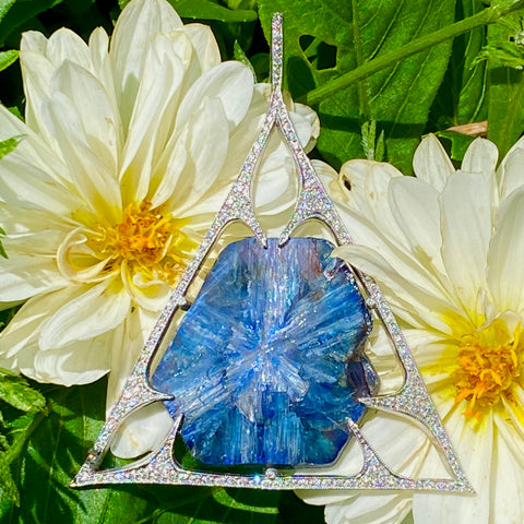 Cathy Waterman sapphire slice & diamond pendant