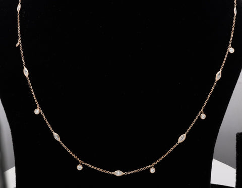 Marquise diamond drop necklace