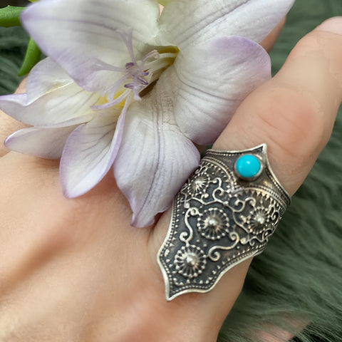 Balinese silver & turquoise ring