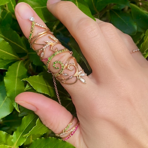 Fantasy of nature thumb & finger ring
