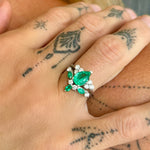 Colombian emerald & diamond ring