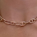 18k gold anchor chain necklace