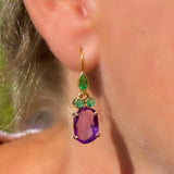 Emerald & amethyst earrings