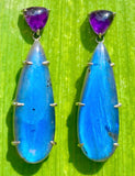 Labradorite & amethyst earrings