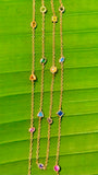 Rainbow sapphire long chakra necklace