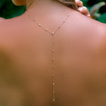 Raindrop diamond lariat necklace