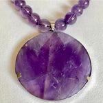 Amethyst medallion necklace