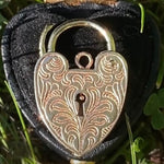 Rose gold engraved heart lock