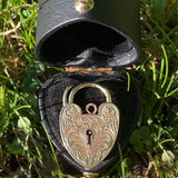 Rose gold engraved heart lock