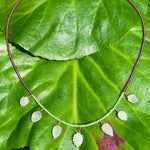 Moonstone leaf, garnet & peridot rose gold necklace