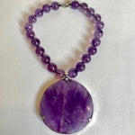 Amethyst medallion necklace