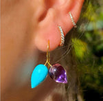 Turquoise & amethyst earrings