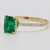 Emerald & diamond ring