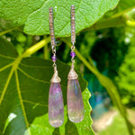 Fluorite & diamond earrings