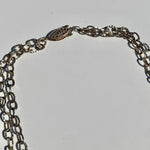 Labradorite double chain silver necklace