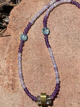 Thai lotus necklace with amethyst, apatite & sugilite