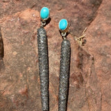 Turquoise & diamond exclamation earrings