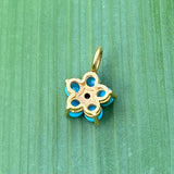 Turquoise & ruby flower charm