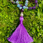 Labradorite, amethyst, & aquamarine 108 bead mala