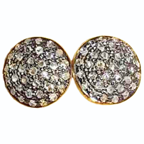 Pave diamond stud earrings