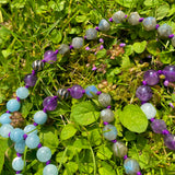 Labradorite, amethyst, & aquamarine 108 bead mala