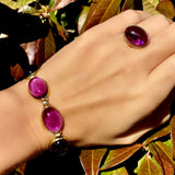 Amethyst cabochon bracelet