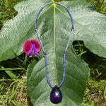 Amethyst, tanzanite & agate necklace