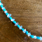 Turquoise & herkimer diamond necklace