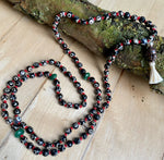 Target agate & jade 108 bead mala