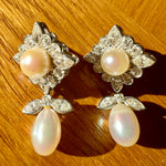 Bespoke Theo Fennell vintage diamond & pearl earrings