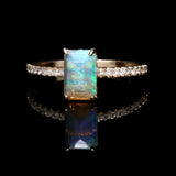 Opal & diamond ring