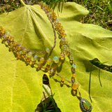 Layered opal, diamond & amethyst necklace