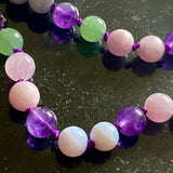 Amethyst, kunzite, agate & aventurine 108 bead mala