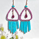 Ruby & turquoise earrings