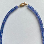 Graduated tanzanite & rose gold necklace