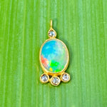 Opal & diamond charm