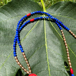 Cinnabar & lapis tassel necklace