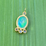 Opal & diamond charm