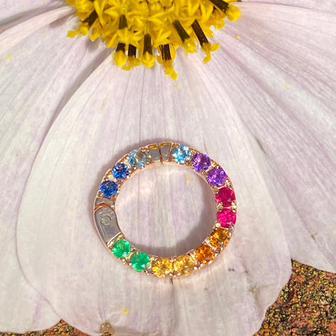 Chakra rainbow gem connector