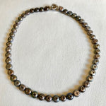 Diamond studded black Tahitian pearl necklace