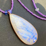 Moonstone, amethyst, & tanzanite necklace