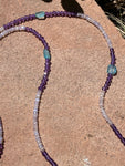 Thai lotus necklace with amethyst, apatite & sugilite