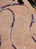 Thai lotus necklace with amethyst, apatite & sugilite