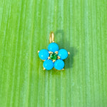 Turquoise & emerald flower charm