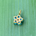 Turquoise & emerald flower charm