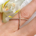 Diamond & rose gold kiss ring