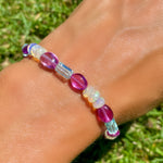 Aquamarine, lilac sapphire & opal bracelet